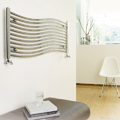 Example image of Hudson Reed Radiators Wave Radiator (Chrome). 1200x500mm. 1538 BTU.