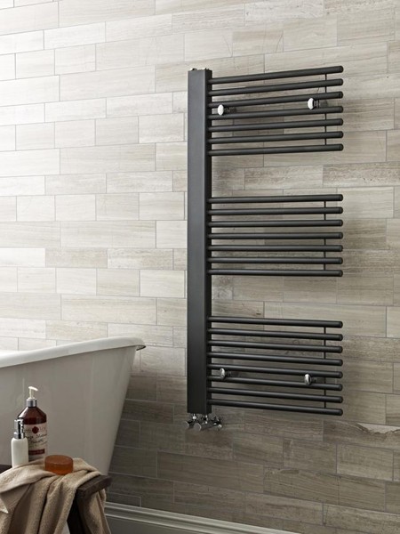 Example image of Hudson Reed Finesse Designer Towel Radiator. 1200x600 (Anthracite).