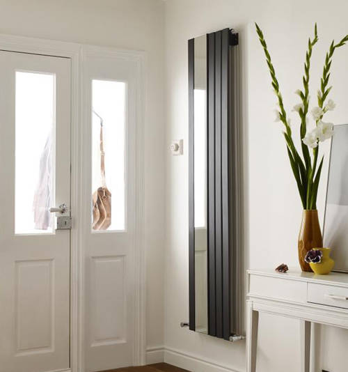 Example image of Crown Radiators Seville Flat Panel Vertical Radiator (Anthracite). 1800x425mm.