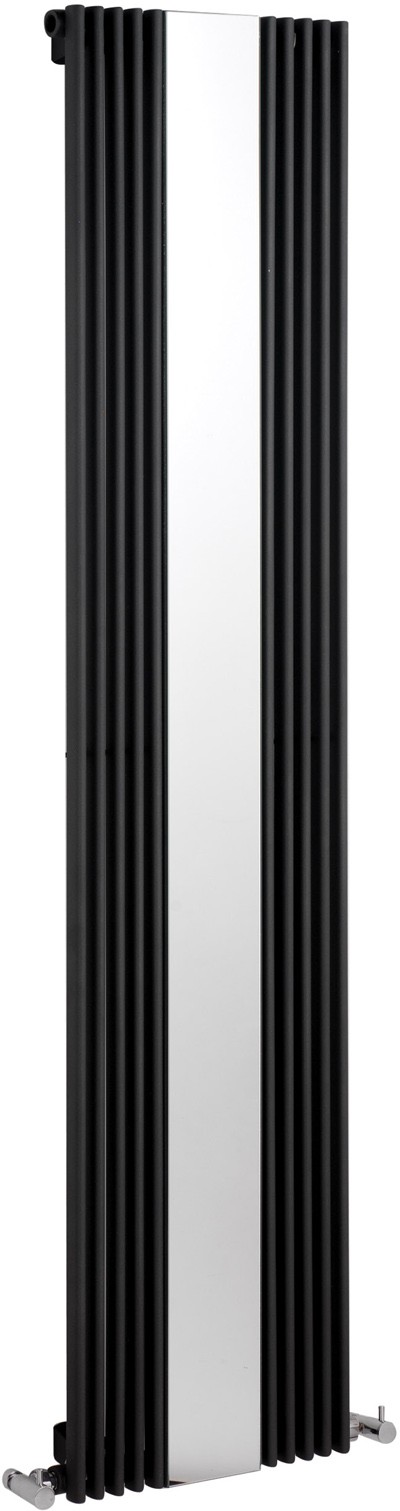 Larger image of Hudson Reed Radiators Anthracite Keida radiator with mirror.  1800 x 420mm. 3591 BTU.