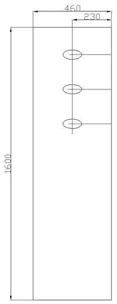 Technical image of Hudson Reed Radiators Leith Vertical Radiator. 460x1600mm. 1466 BTU.