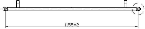 Technical image of Hudson Reed Radiators Taidi Radiator (Anthracite). 1200x500mm. 1657 BTU.