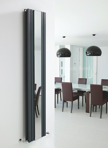 Example image of Hudson Reed Radiators Sloane Mirror Radiator (Anthracite). 381x1500mm.