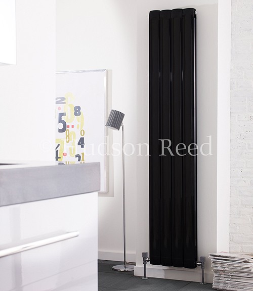 Example image of Hudson Reed Radiators Nirvana Designer Radiator (Black). 335x1800mm.