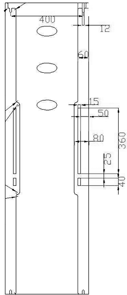 Technical image of Hudson Reed Radiators Leithl Radiator (Sliver). 460x1600mm. 1466 BTU.