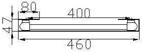 Technical image of Hudson Reed Radiators Sabin Radiator (Silver). 460x1600mm. 1037 BTU.