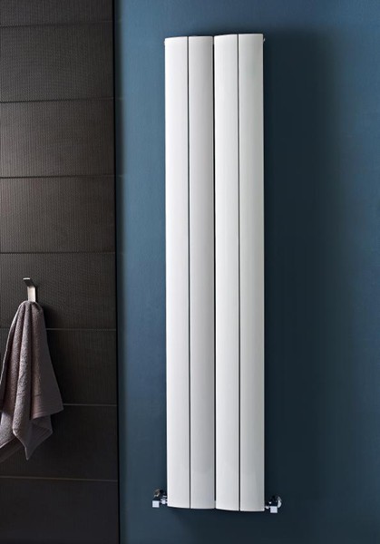 Example image of Hudson Reed Rapture Bowed Vertical Radiator. 1800x375 (White).