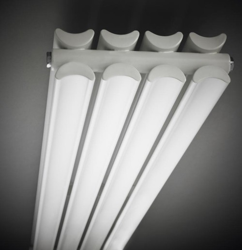 Example image of Hudson Reed Ripple Vertical Double Panel Radiator. 1500x280 (White).