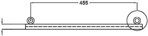 Technical image of HR Pro Series 501 heated towel rail (chrome). 500x800mm. 1190 BTU.