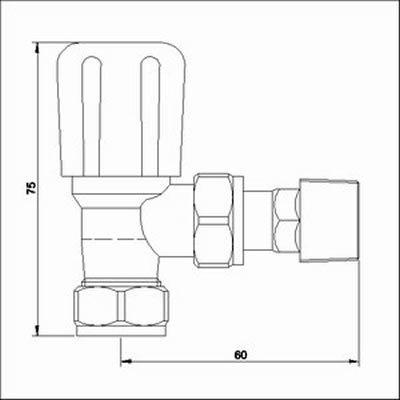 Technical image of Towel Rails Angled Radiator Valves (pair)