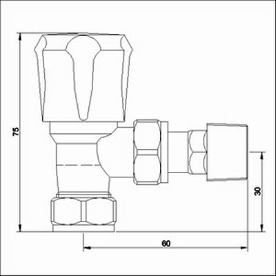 Technical image of Towel Rails Angled Radiator Valves (pair)