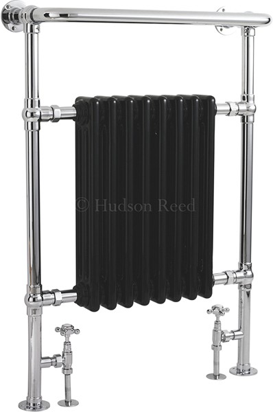 Larger image of HR Traditional Marquis Heated Towel Rail (Chrome & Black). 675x960mm.