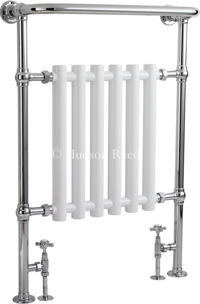 Larger image of HR Traditional Regent Heated Towel Rail (Chrome & White). 675x960.