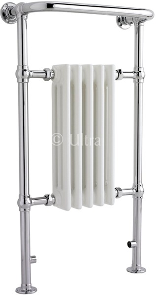 Larger image of Ultra Radiators Grosvenor Heated Towel Rail (Chrome & White). 540x965mm.