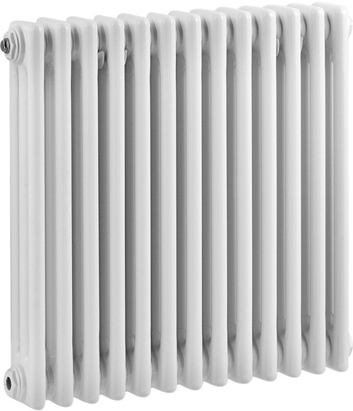 Example image of Hudson Reed Colosseum 3 Column Radiator With Legs (White). 606x600mm.