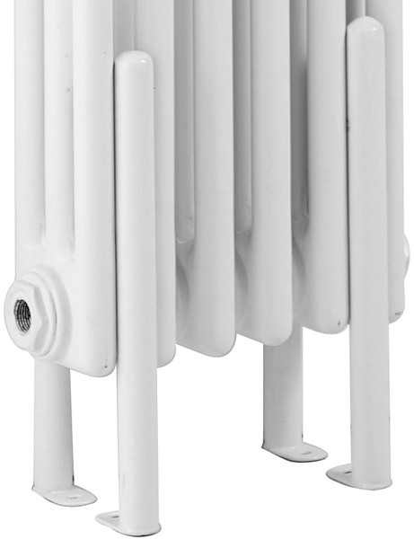 Example image of Hudson Reed Colosseum 3 Column Radiator With Legs (White). 606x600mm.