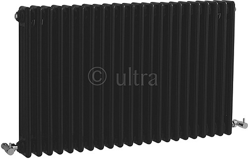 Larger image of Hudson Reed Colosseum Triple Column Radiator (Black). 1011x600mm.