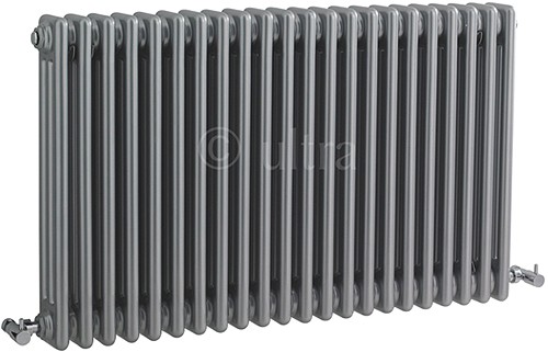 Larger image of Hudson Reed Colosseum Triple Column Radiator (Silver). 1011x600mm.