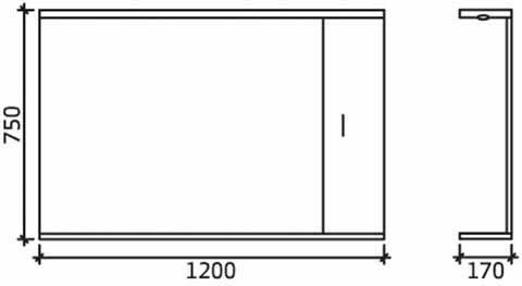 Technical image of Italia Furniture Vanity Unit Pack With Type 1 Basin & Mirror (1200mm, White).