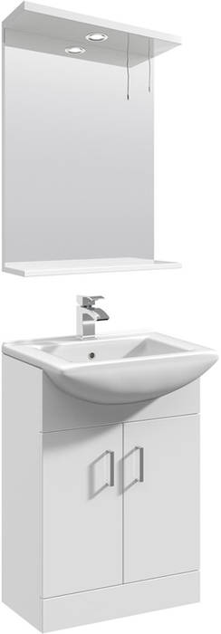 Larger image of Italia Furniture Vanity Unit Pack With Type 2 Basin & Mirror (550mm, White).