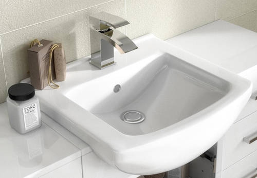 Example image of Italia Furniture Vanity Unit Pack With Type 2 Basin & Mirror (550mm, White).