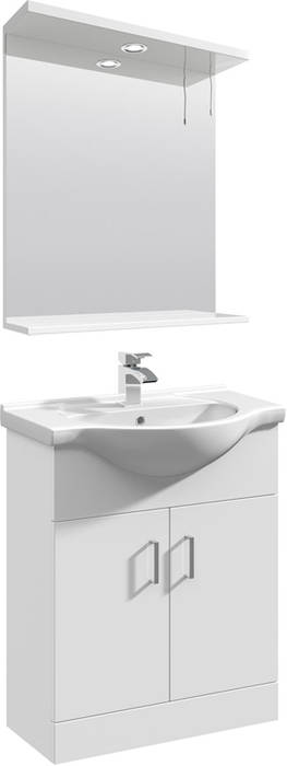 Larger image of Italia Furniture Vanity Unit Pack With Type 1 Basin & Mirror (650mm, White).
