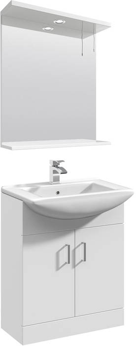 Larger image of Italia Furniture Vanity Unit Pack With Type 2 Basin & Mirror (650mm, White).