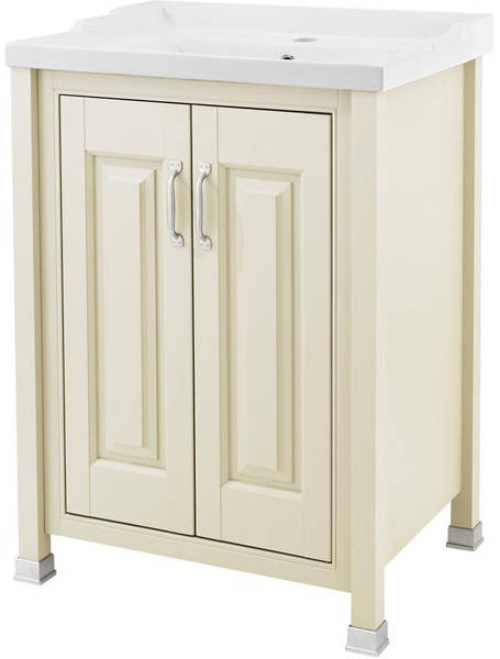 Example image of Old London Furniture 600mm Vanity & 600mm WC Unit Pack (Ivory).