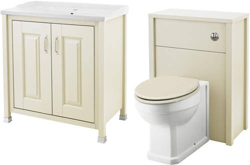 Larger image of Old London Furniture 800mm Vanity & 600mm WC Unit Pack (Ivory).