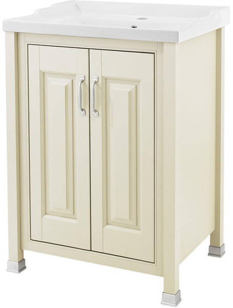 Example image of Old London Furniture 600mm Vanity & 600mm Mirror Pack (Ivory).