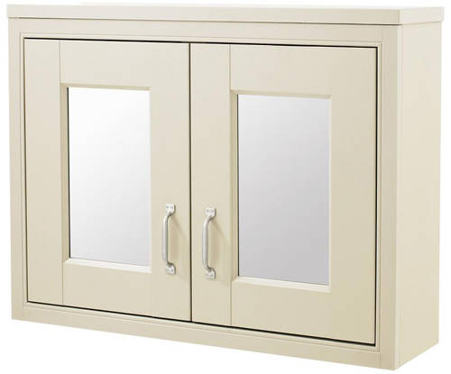 Example image of Old London Furniture 800mm Vanity & 800mm Mirror Cabinet Pack (Ivory).