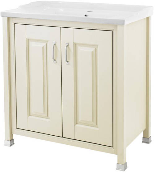 Example image of Old London Furniture 800mm Vanity & 800mm Mirror Cabinet Pack (Ivory).