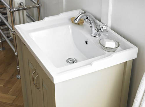 Example image of Old London Furniture 800mm Vanity & 800mm Mirror Cabinet Pack (Ivory).