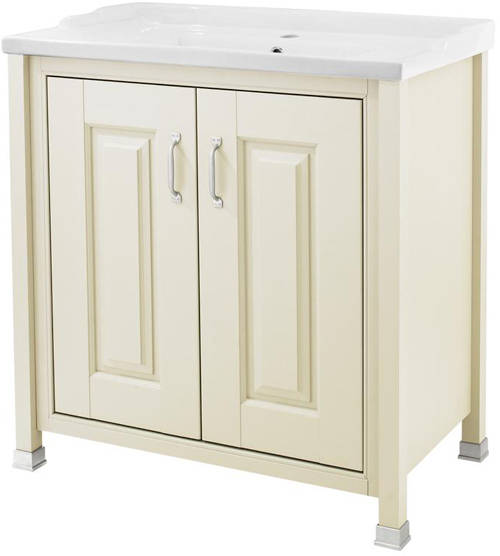 Example image of Old London Furniture 800mm Vanity, 600mm WC & Tall Unit Pack (Ivory).