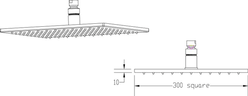 Technical image of Premier Showers Twin Thermostatic Shower Valve, LED Head & Bath Spout.