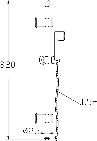 Technical image of Crown Showers Shower Set With Round Handset & Square Head (300x300mm).