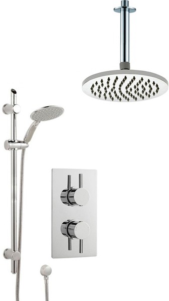 Larger image of Crown Showers Shower Set With Round Handset & Round Head (200mm).