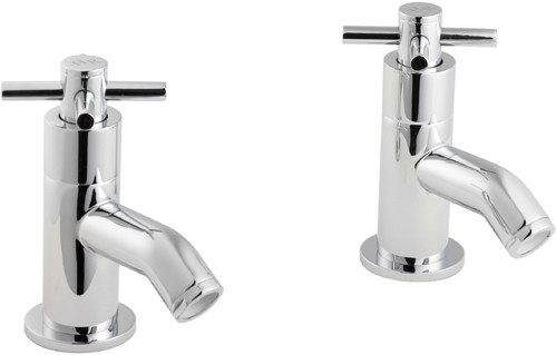 Larger image of Hudson Reed Kristal Cross Head Basin Taps (pair).