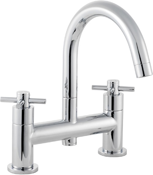 Larger image of Hudson Reed Kristal Deck Mounted Bath Filler With Swivel Spout.