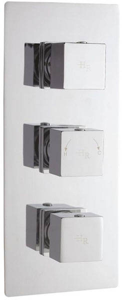 Larger image of Hudson Reed Kubix Triple Concealed Shower Valve With Diverter (Chrome).