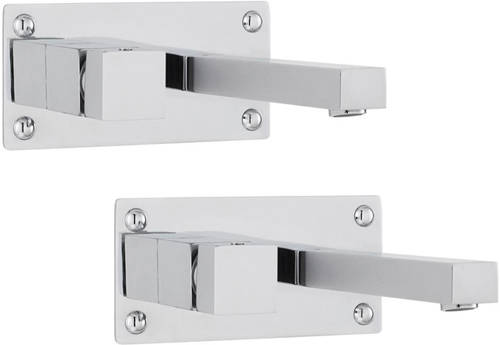 Larger image of Hudson Reed Kubix Wall Mounted Bath & Basin Filler Tap Pack (Chrome).