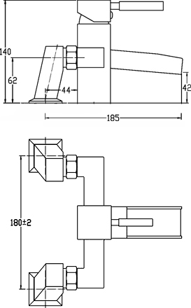 Technical image of Ultra Lagoon Waterfall Bath Shower Mixer Tap With Shower Kit (Chrome).