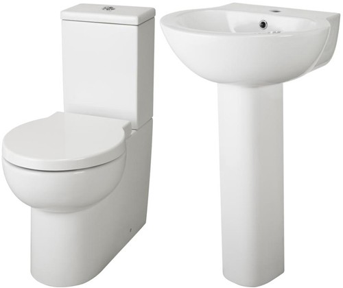 Larger image of Hudson Reed Ceramics 4 Piece Bathroom Suite With Toilet & Basin.