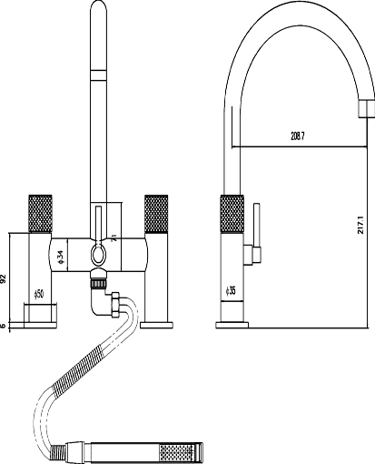 Technical image of Ultra Laser Basin & Bath Shower Mixer Tap Set (Free Shower Kit).