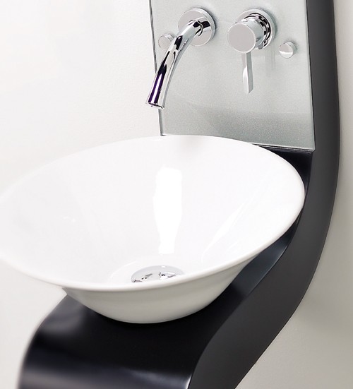 Example image of Hudson Reed Sass Vanity Unit With Cabinet, Basin & Tap (Black).  250x2010mm.