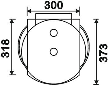 Technical image of Hudson Reed Orb Freestanding Vanity Basin. 300x373mm.