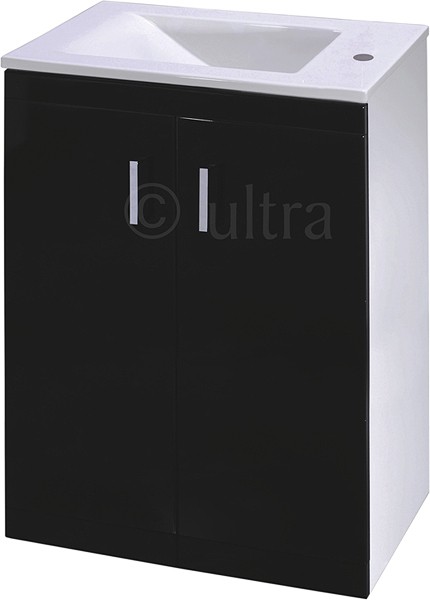 Larger image of Ultra Liberty Vanity Unit With Reversible Basin (Black). 550x800x330mm.