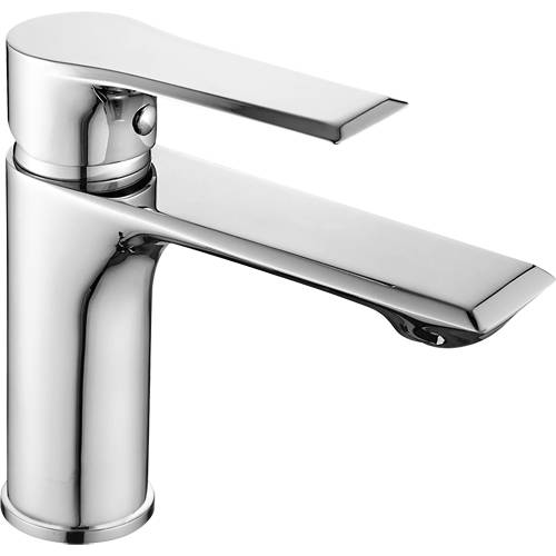 Larger image of Nuie Limit Basin Mixer Tap With Push Button Waste (Chrome).