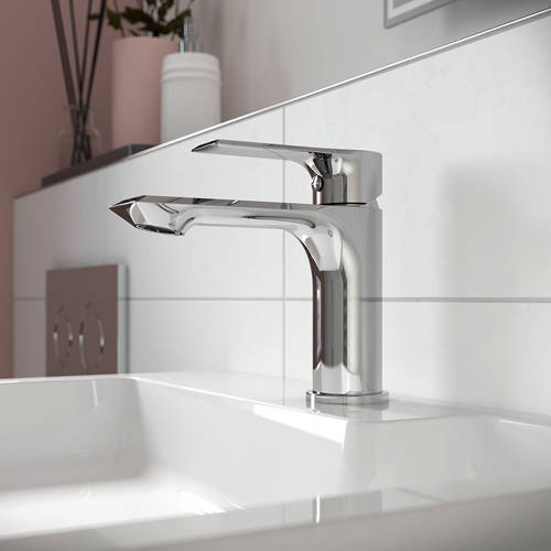 Example image of Nuie Limit Basin Mixer Tap With Push Button Waste (Chrome).