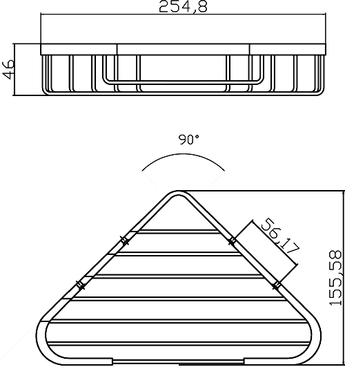 Technical image of Nuie Wirework Large Corner Basket